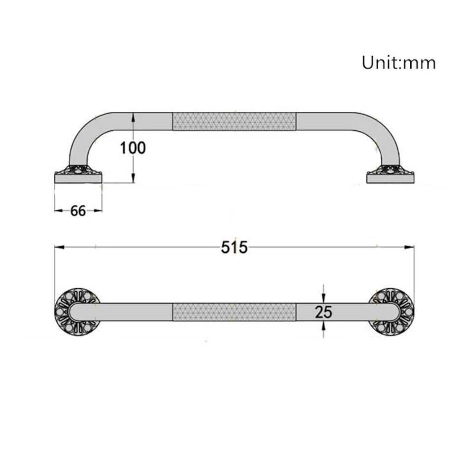 image 1 of Antique Bronze Brass Safety Support Grab Rail Bar Handle Straight 520mm