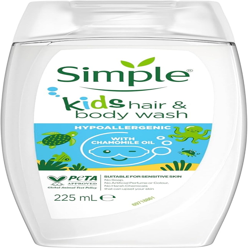image 1 of Simple Kids Hair & Body Wash 225ml Pack of 6