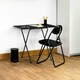 image 5 of Harbour Housewares Wooden Folding Desk & Chair Set - Black/White