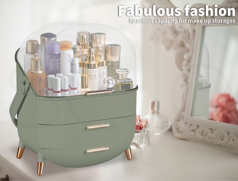 image 1 of ilus Makeup Organizer Case Drawer Portable Cosmetic Jewellery Storage Box