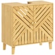 image 1 of HOMCOM Under Sink Bathroom Cabinet, Bamboo Freestanding Under Sink Cabinet with Adjustable Shelf and Slat Doors for Basin without Pedestal, Natural