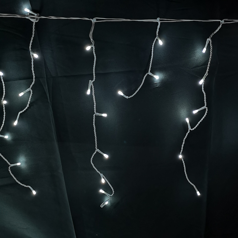 image 1 of 460 LED 11.5m Premier Christmas Outdoor 8 Function Icicle Lights Cool White