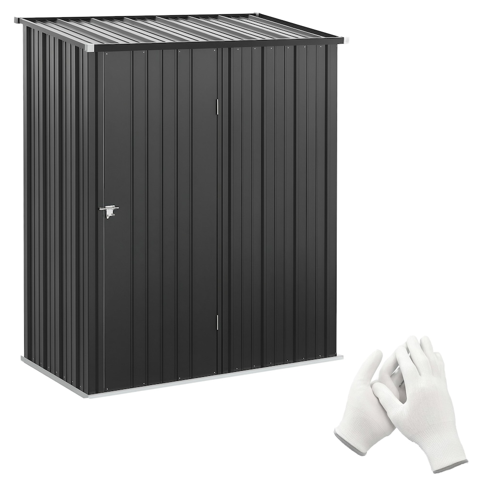 image 1 of Outsunny Outdoor Storage Shed w/ Lockable Door for Garden, Black