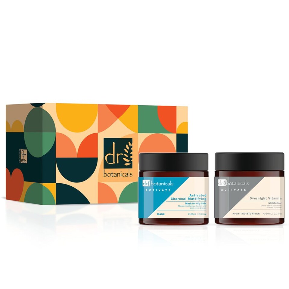 image 1 of Dr Botanicals Charcoal Mask & Vitamin Moisturiser Anti-Ageing Kit