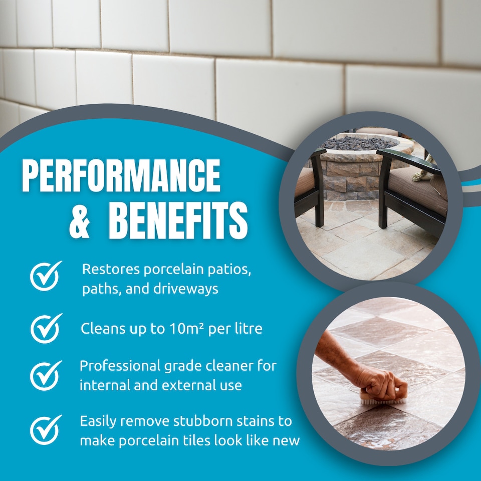 image 1 of Smartseal Porcelain Tile Cleaner, Ultimate Porcelain Cleaner, for Patios, Drives and Indoor Porcelain Tiles, 1L