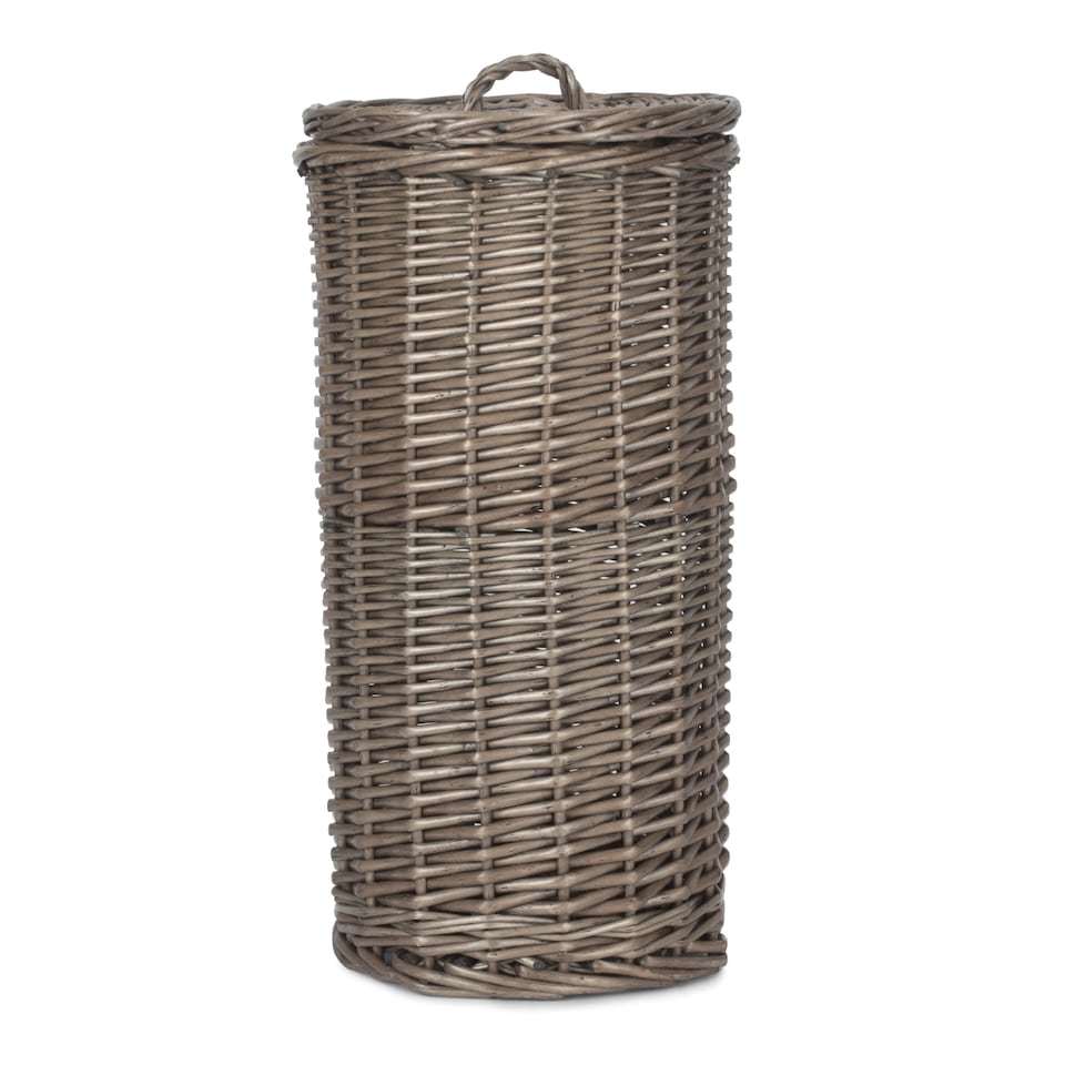 image 1 of 3 Toilet Roll Holder Round Wicker Holder | Brown | Brown | One Size