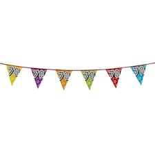 Boland Holographic 70th Bunting - Multicoloured - One Size
