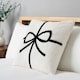 image 2 of BHS Christmas Present Bow Tufted Cushion, White | White | White | 1
