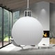 image 4 of Betchley - White Ribbed Glass Globe Easy Fit Pendant Shade | White | Medium | 1