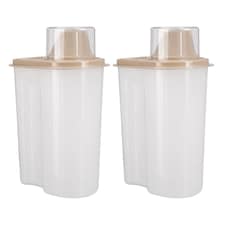 Pack of 2 2.4L Laundry Detergent Containers With Measuring Cups