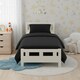 image 2 of Flannelette Cotton Cot Bed Duvet Cover Set Brushed Warm Bedding Set | Black | Toddler