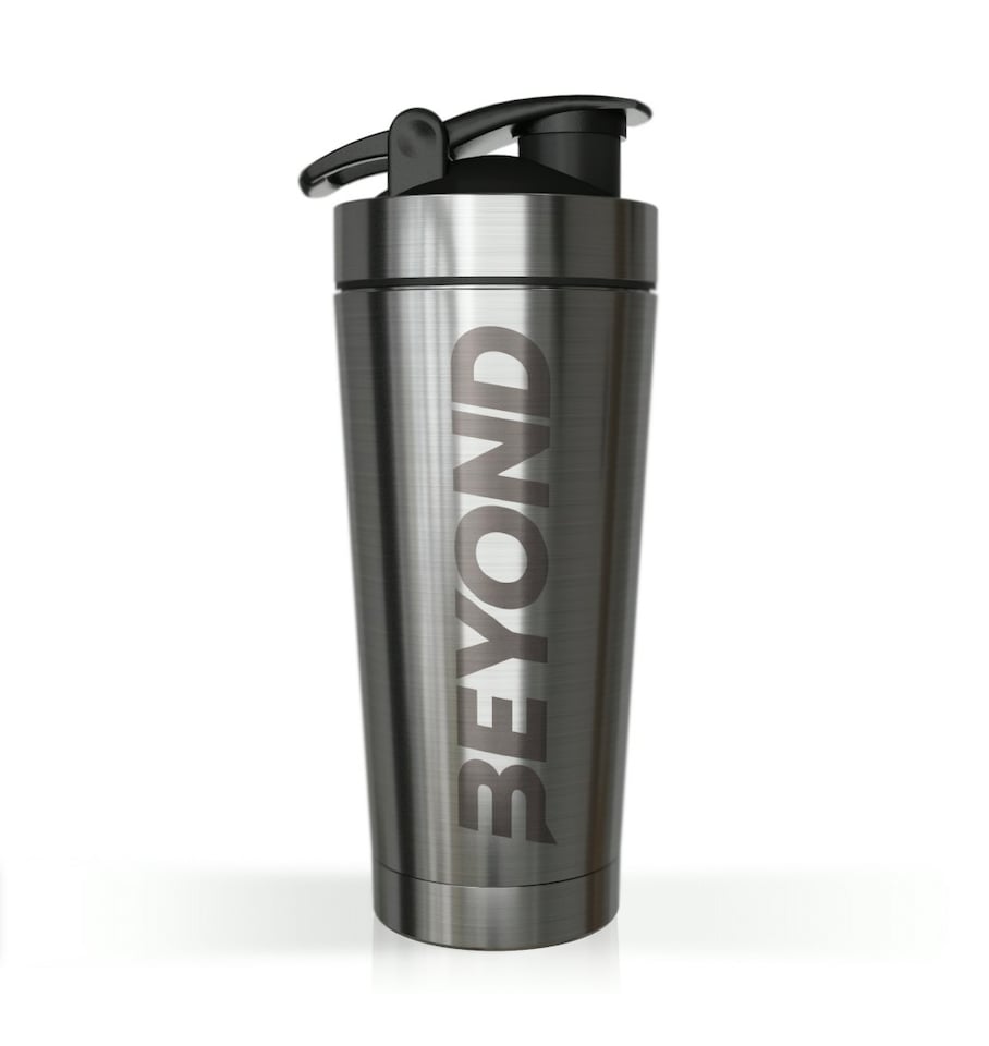 image 1 of Insulated Metal Protein Shaker - Brushed Steel | Silver | 750ml