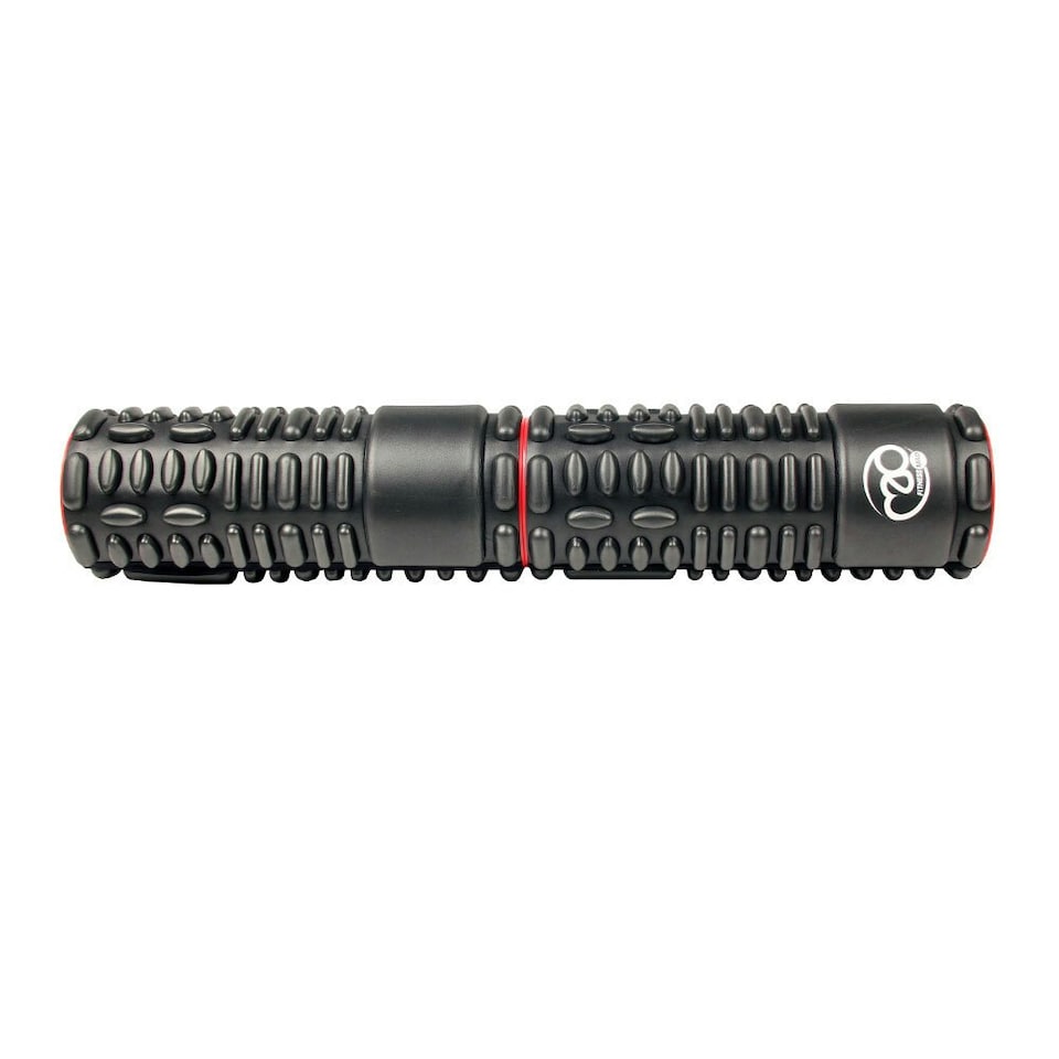 image 1 of Fitness Mad Twin Vari Massage Foam Roller - Black/Red - 60cm x 12cm