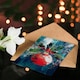 image 4 of Single Hanging Red Bauble Ornament Holly Painting Blank For Him Or Her Art Christmas Card