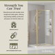 image 3 of 1400x900mm Sliding Shower Suite with Safety Glass Door, Side Panel & Tray, Brushed Brass | Copper | Brushed Brass | 3