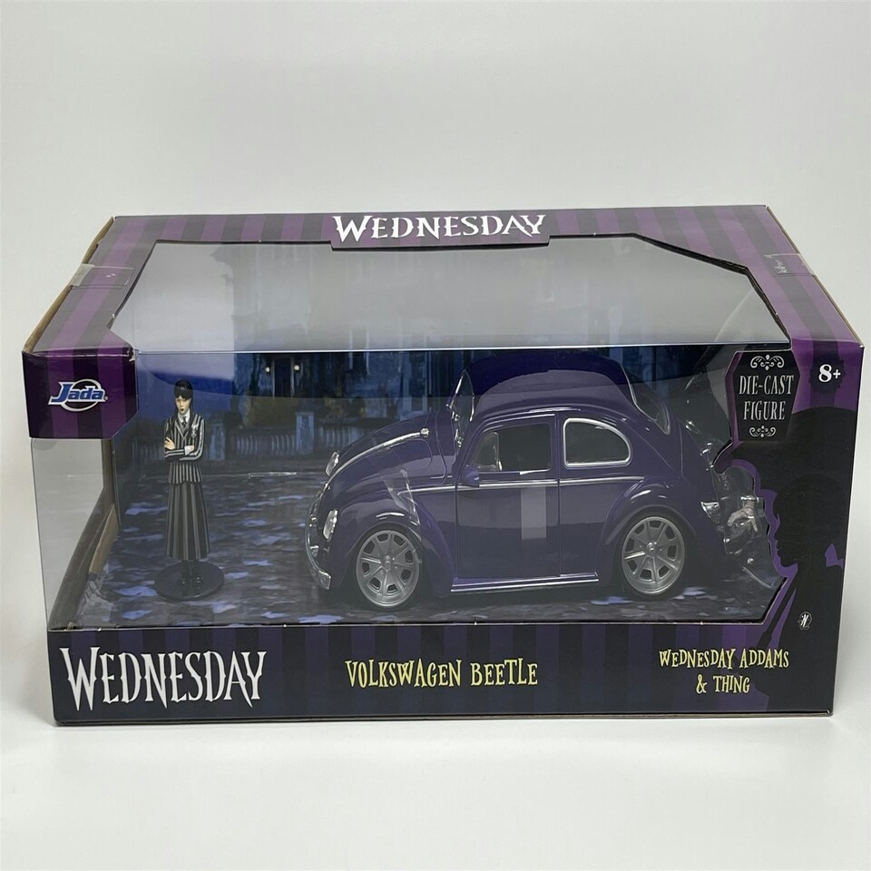 image 1 of Wednesday Adams Thing Figure and VW Beetle 1:24 Jada 253255076 35131