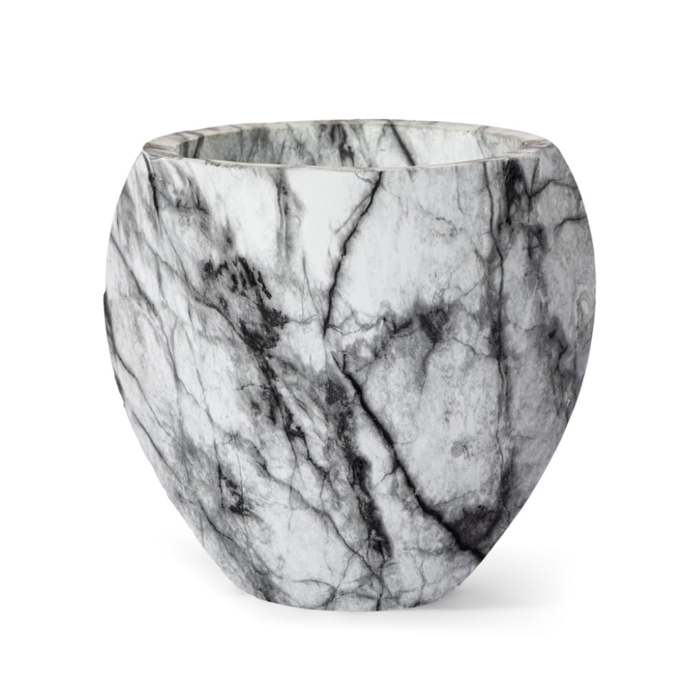image 1 of Primrose Martino Marble Effect Concrete Planter in Grey 26cm | Grey | Grey