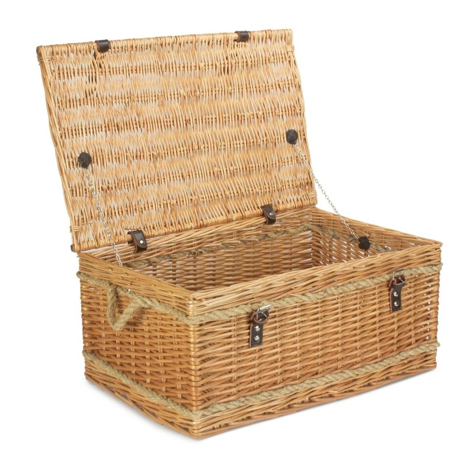 image 1 of 62cm Antique Wash Picnic Basket Brown | Brown | One Size