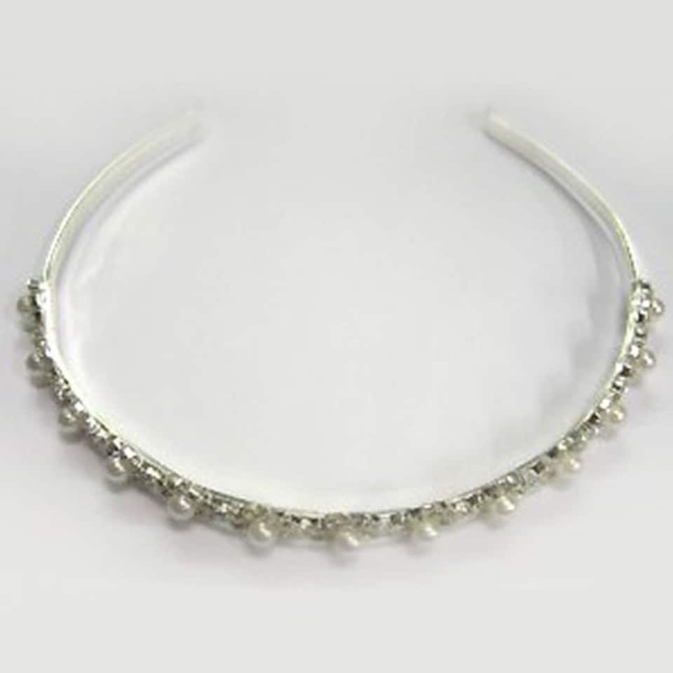 Silver Diamante and Pearl Headband