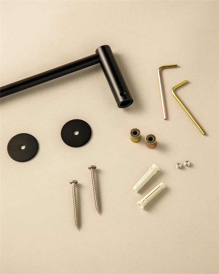 image 1 of Cosmic Towel Wall Mounted Rail with Stainless Steel Dull Black 60 cm