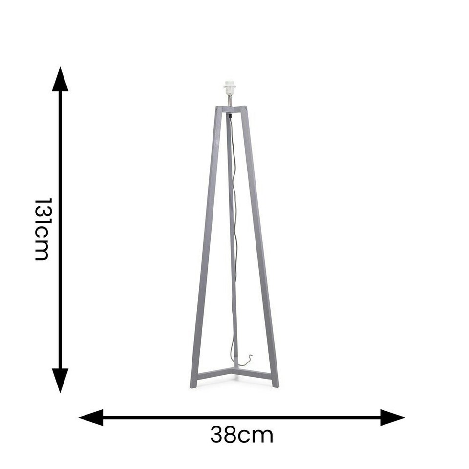image 1 of ValueLights Lottie Grey Wooden Free Standing Tripod Floor Lamp Base
