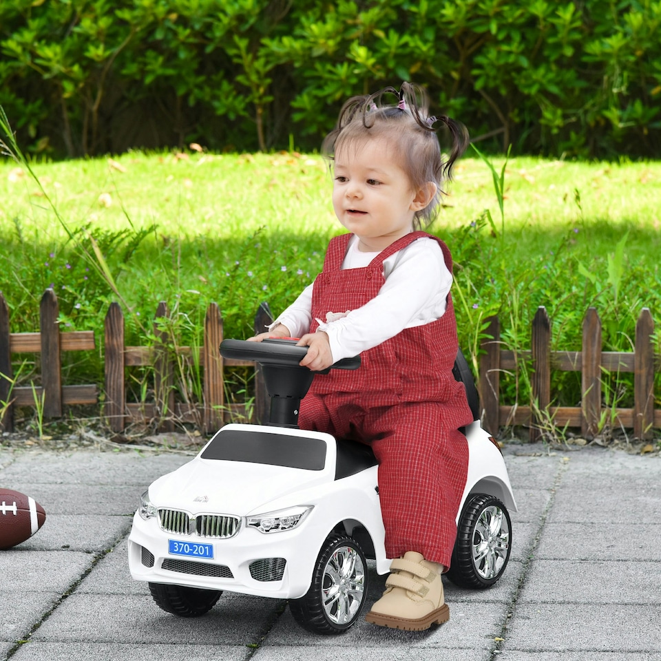 image 1 of HOMCOM Ride on Car Baby Toddler Walker Foot to Floor Sliding Car Slider White