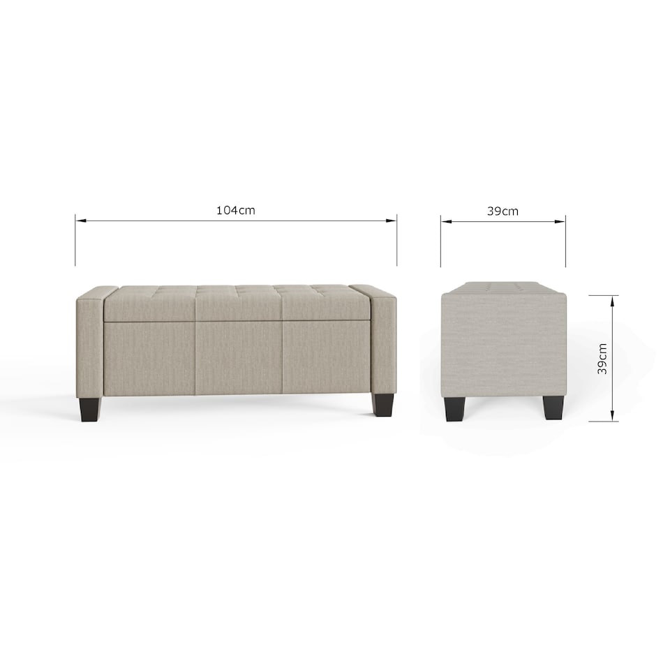 image 1 of Verona Ottoman Storage Bench | Cream | Natural