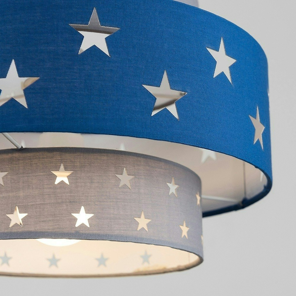 image 1 of ValueLights Weaver Blue Ceiling Pendant Shade