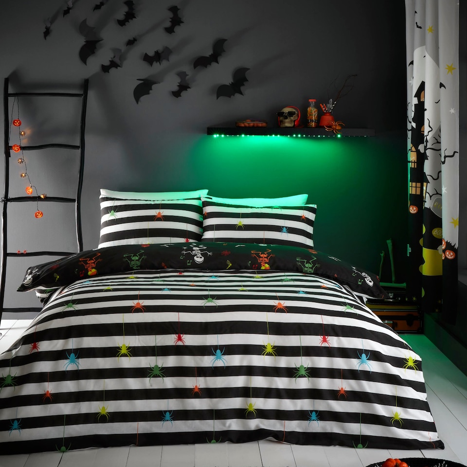 image 1 of Bedlam Dancing Skeletons Duvet Cover Set Black