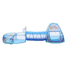 Living and Home 3-in-1 Pop Up Play Tent Set Toddlers Tunnel Playhouse - Ocean Blue | Blue