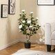 image 4 of COSTWAY 90CM Artificial Camellia Tree Faux Flower Plant White | One Size