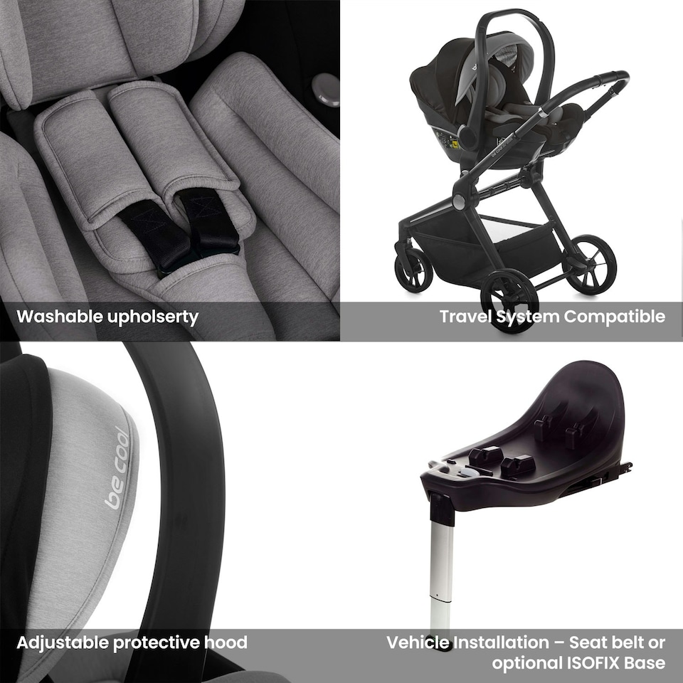 image 1 of Be Cool Travel Carrier i-Size Baby Car Seat, 40-85 cm 0-18 months Black