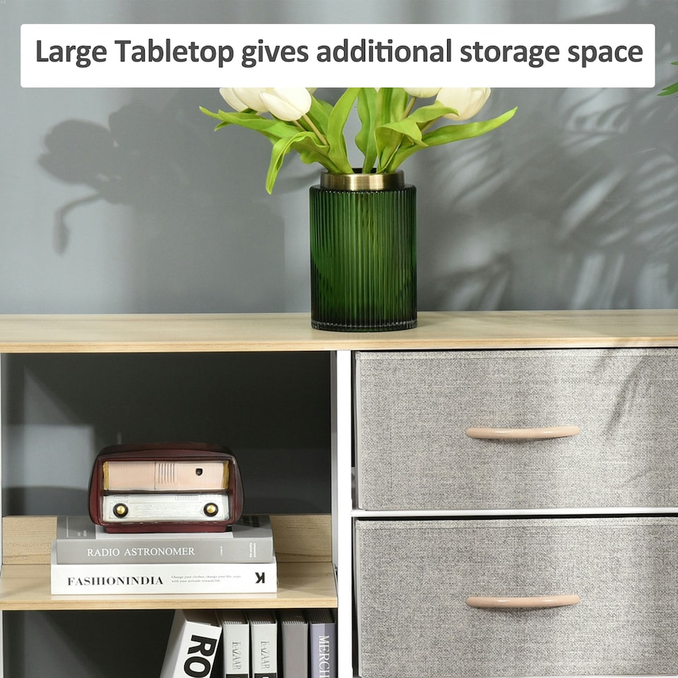 image 1 of HOMCOM Chest Dresser Tower with 3 Drawers Storage Cabinet Organizer, Beige