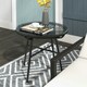 image 2 of Outsunny Rattan Side Table w/ Tempered Glass Tabletop, Black 