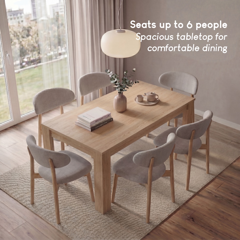 image 1 of Vida Designs Medina 6 Seater Large Family Dining Room Table - Oak