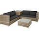 image 1 of Garden Furniture Set Siena - for 4 people, with large storage box, thick seat cushions | Cream | nature/dark grey | 140 x 75 x 65,50 cm | 1