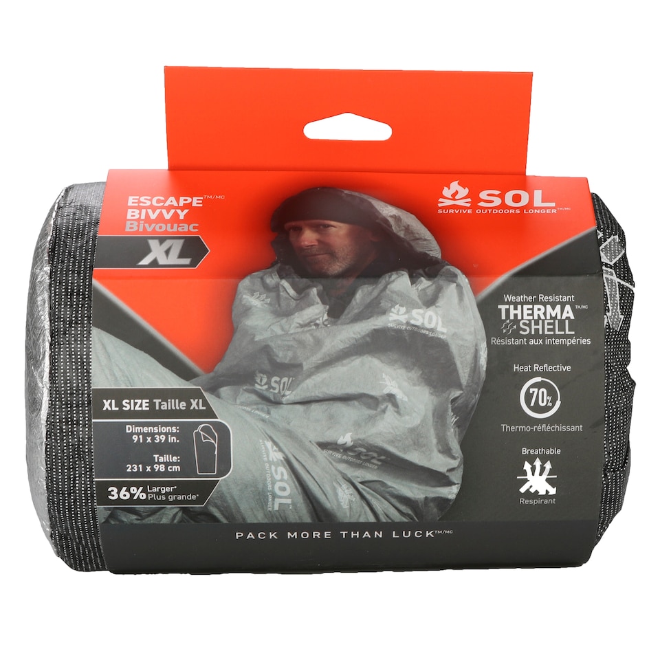 image 1 of Escape XL Bivvy with Hood - Compact Grey Survival Shelter Emergency Bag | Grey | Grey