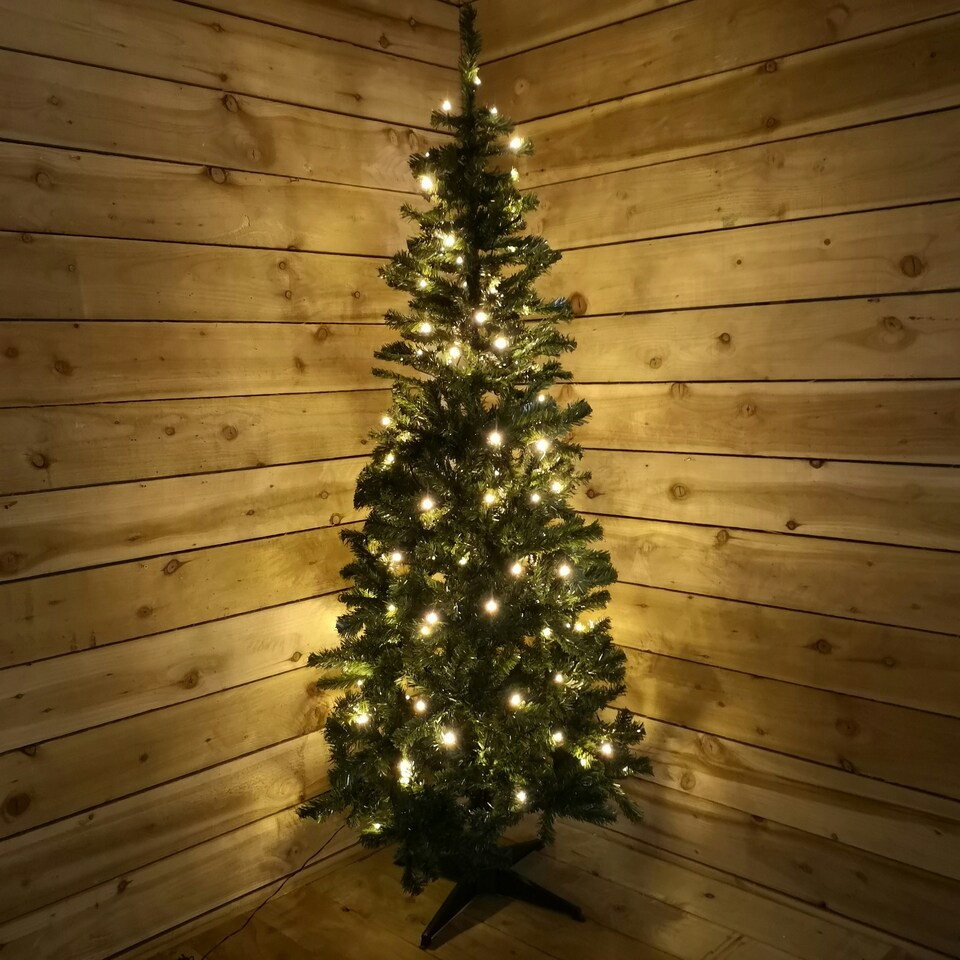 image 1 of 7FT 2.1m Indoor Prelit Breckenridge Pine Christmas Tree 200 Multi Action Warm White LEDs
