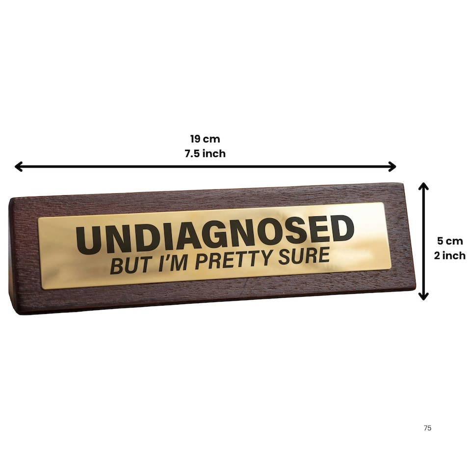 image 1 of Wooden Desk Sign - Undiagnosed