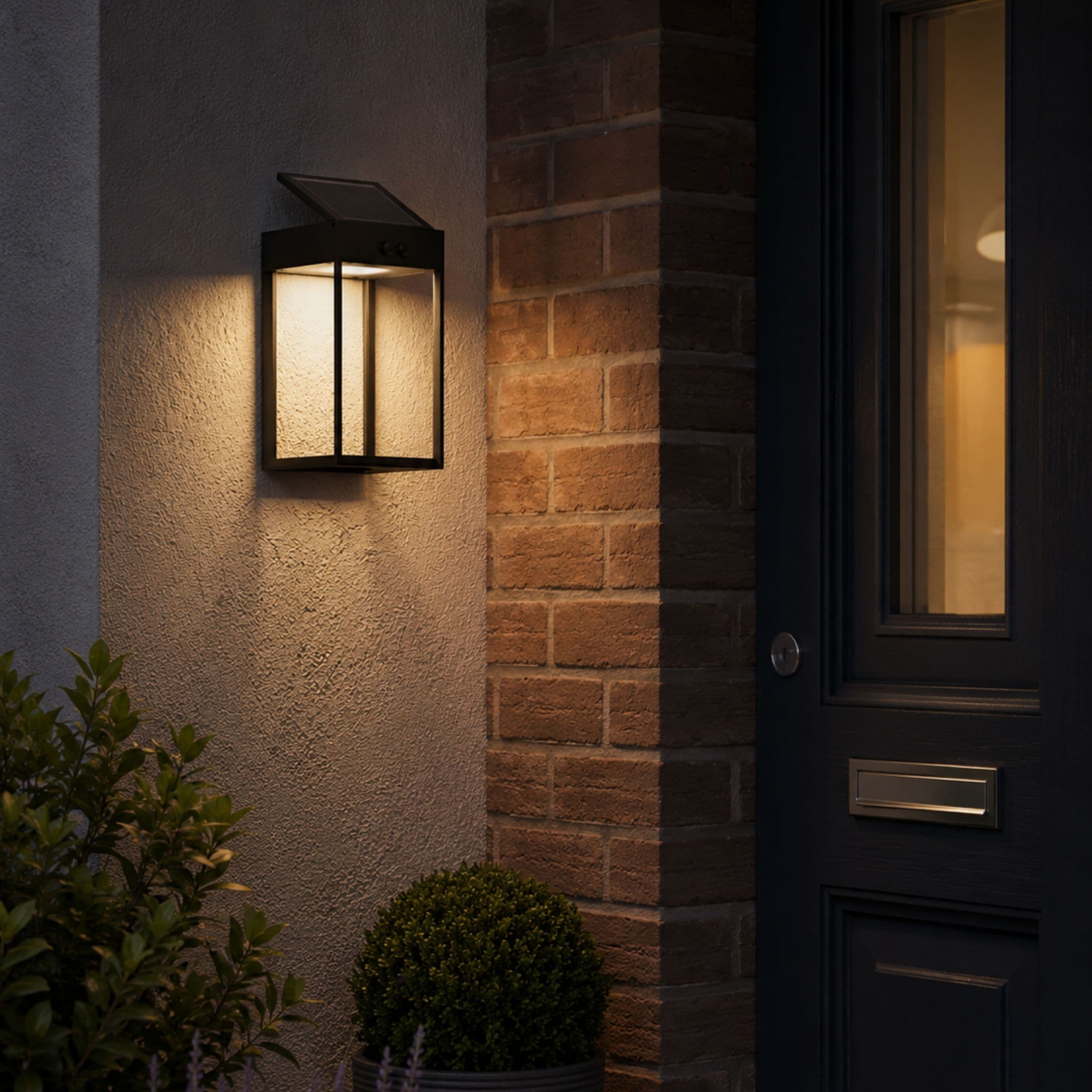 EGLO Suzzara Black Plastic Solar Outdoor Sensor Light
