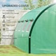 image 3 of Outsunny Tunnel Greenhouse, Upgraded Structure, Hinged Doors, 6 x 3(m), Green
