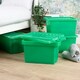 image 2 of Wham Crystal 5 x 28L Stackable Plastic Storage Boxes with Lids Green