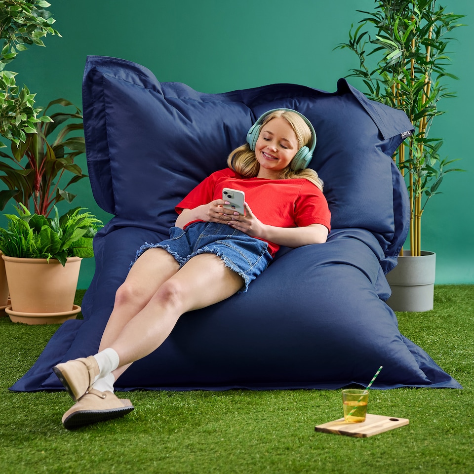 image 1 of Icon Adults Giant Indoor Outdoor Floor Cushion Bean Bag, Navy