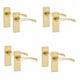 image 1 of Golden Grace 4 Pairs Victorian Scroll Astrid Handle Latch Door Handles in Gold Polished Brass with 120mm x 40mm Backplate Gold