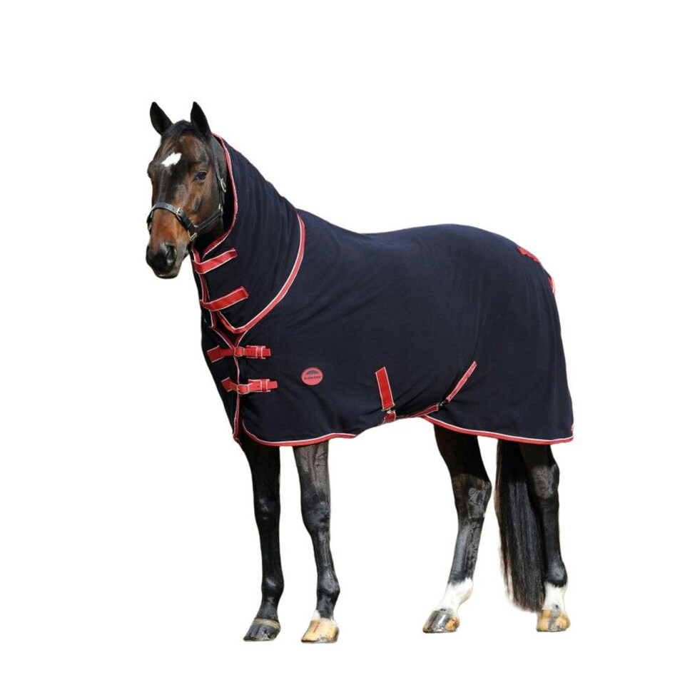 image 1 of Weatherbeeta Fleece Cooler Combo Neck Rug - Navy/Red/White - 6ft 9