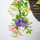 image 3 of Primrose Artificial Petunia Flowers Rattan Hanging Basket Pink Purple White 25cm