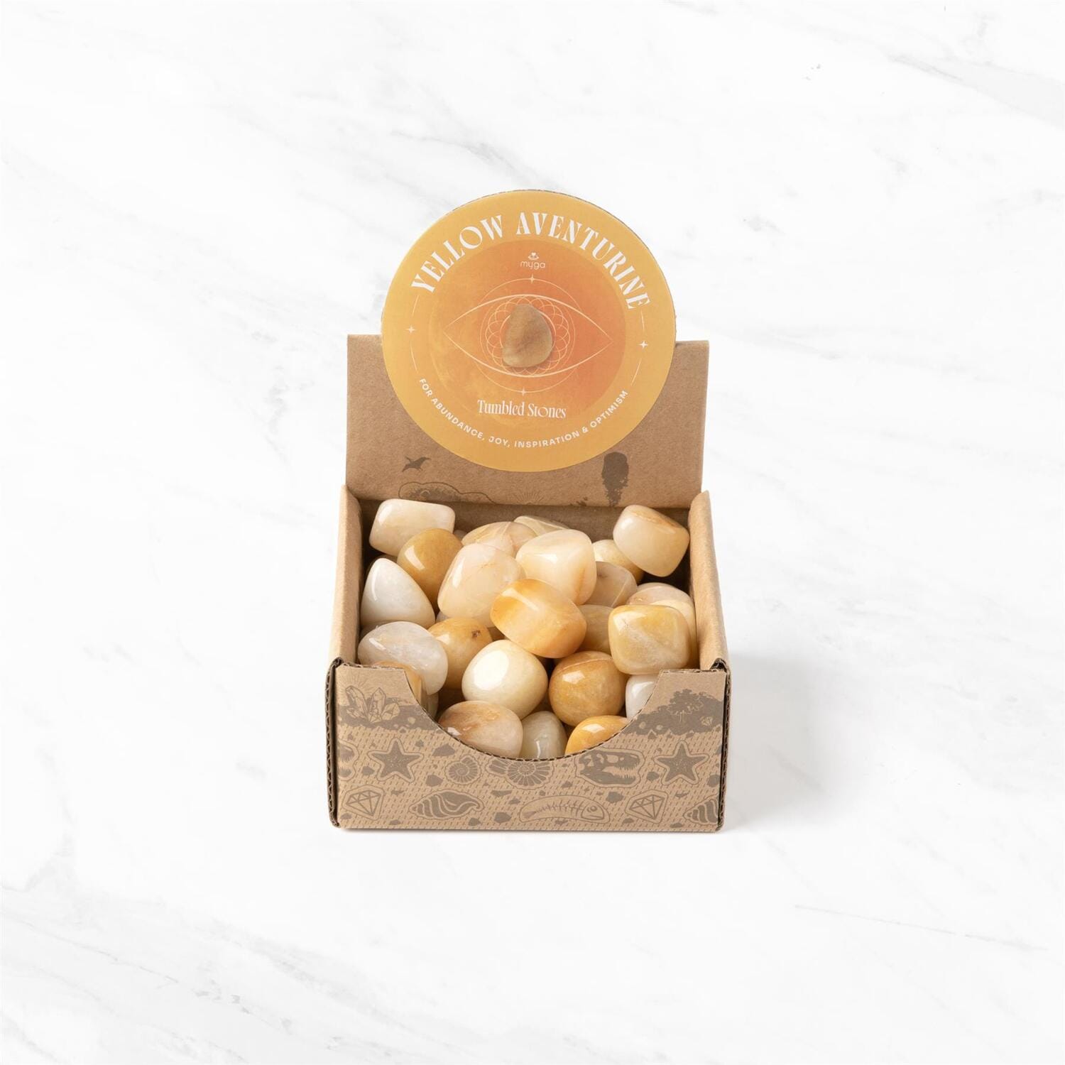 Myga Polished Tumbled Stones in Yellow | Size: 50 Pieces