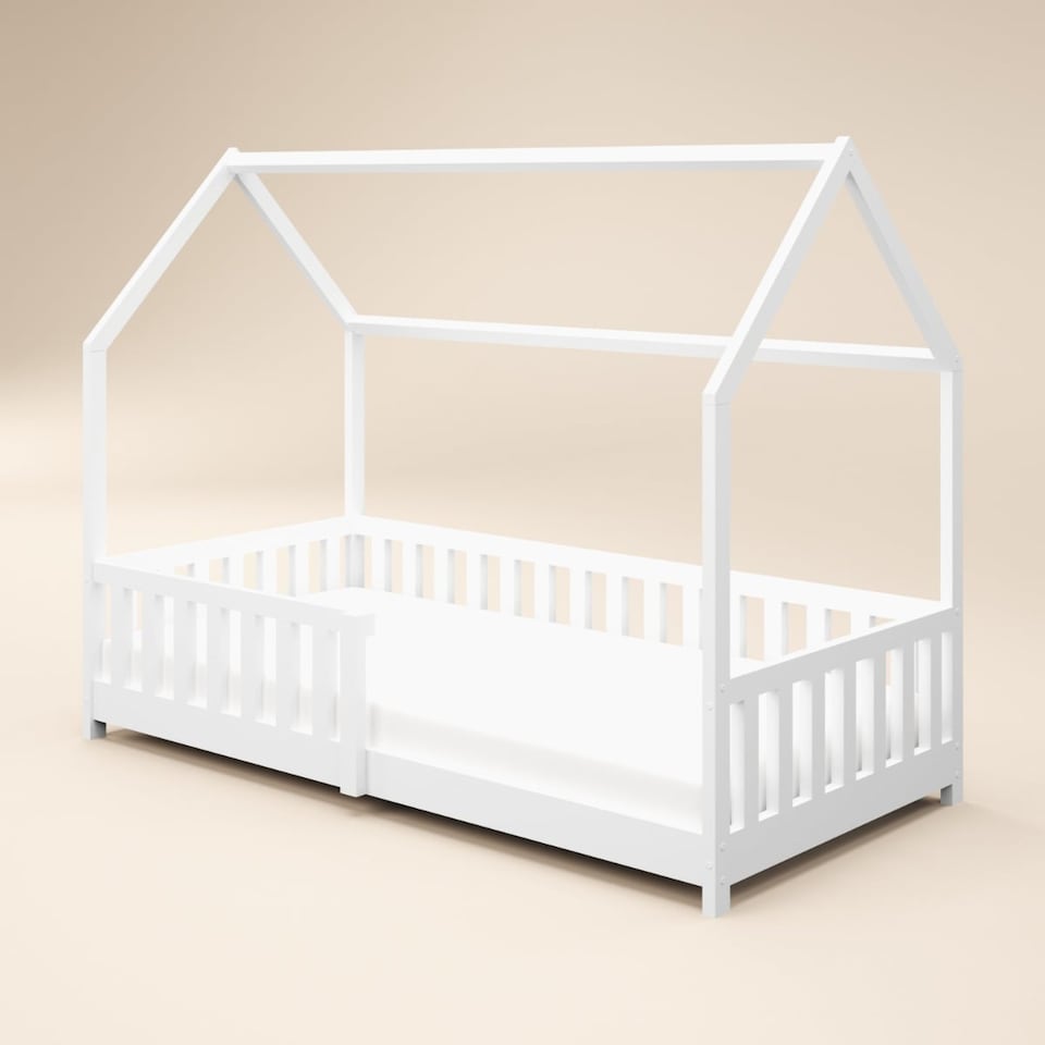 image 1 of Flair Explorer Play House Floor Bed with Rails White Wooden