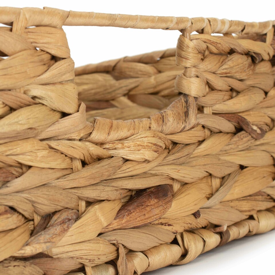 image 1 of Water Hyacinth Shallow Rectangular Storage Basket Brown | Brown | M