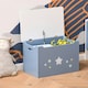 image 8 of HOMCOM Kids Wooden Toy Box Children Storage Chest Organiser Side Handle Blue Blue | 55 x 34 x 35.5cm